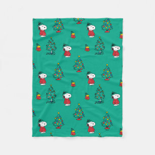 Peanuts Snoopy & Woodstock Christmas Pattern Fleece Blanket