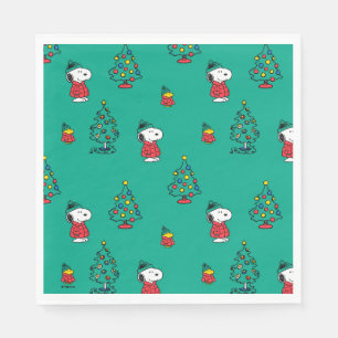 Peanuts Snoopy & Woodstock Christmas Pattern Napkins