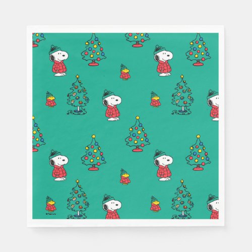 Peanuts  Snoopy  Woodstock Christmas Pattern Napkins