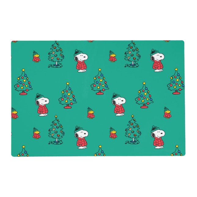 Peanuts | Snoopy & Woodstock Christmas Pattern Placemat (Front)