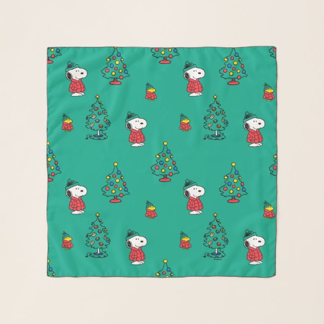 Peanuts | Snoopy & Woodstock Christmas Pattern Scarf (Front)