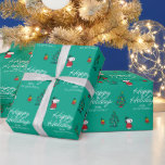 Peanuts | Snoopy & Woodstock Christmas Pattern Wrapping Paper<br><div class="desc">Customize this cute winter Peanuts wrapping paper with your custom greeting and names.</div>