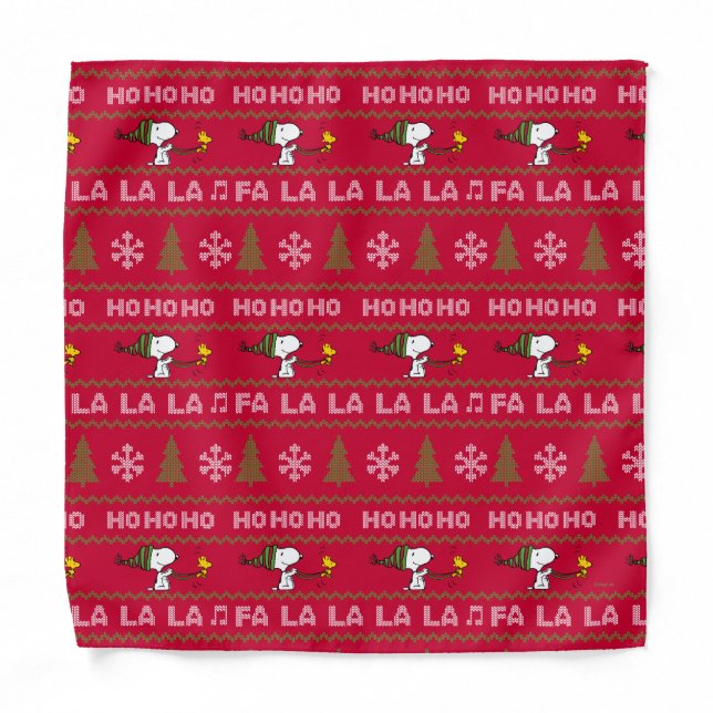 Peanuts | Snoopy & Woodstock Christmas Sweater Bandana (Front)