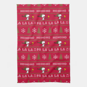 Peanuts Snoopy & Woodstock Christmas Sweater Kitchen Towel