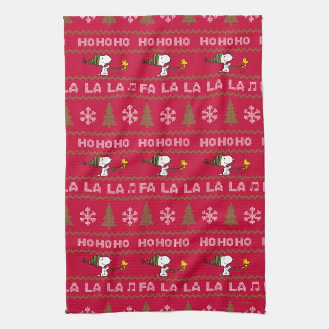 Peanuts | Snoopy & Woodstock Christmas Sweater Kitchen Towel (Vertical)