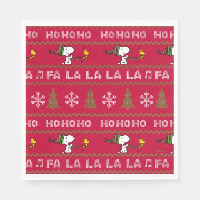 Peanuts | Snoopy & Woodstock Christmas Sweater Napkins (Front)