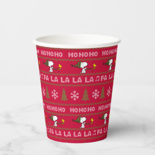 Peanuts Snoopy & Woodstock Christmas Sweater Paper Cups