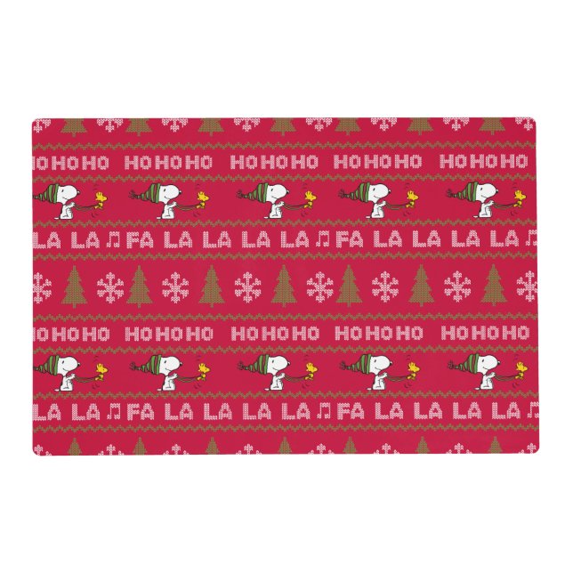 Peanuts | Snoopy & Woodstock Christmas Sweater Placemat (Front)