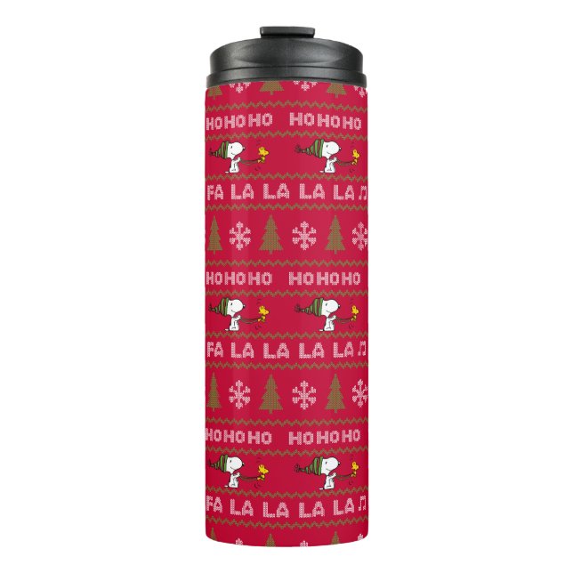 Peanuts | Snoopy & Woodstock Christmas Sweater Thermal Tumbler (Front)