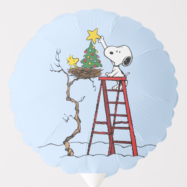 Peanuts | Snoopy & Woodstock Christmas Tree Balloon (Front)