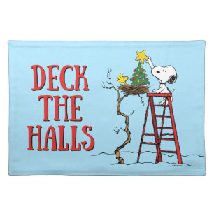 Peanuts Snoopy & Woodstock Christmas Tree Cloth Placemat