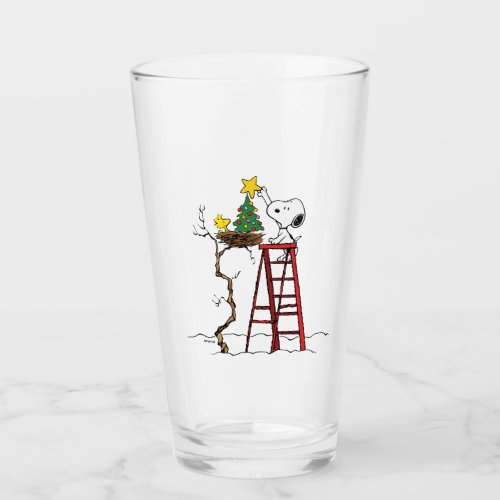 Peanuts  Snoopy  Woodstock Christmas Tree Glass