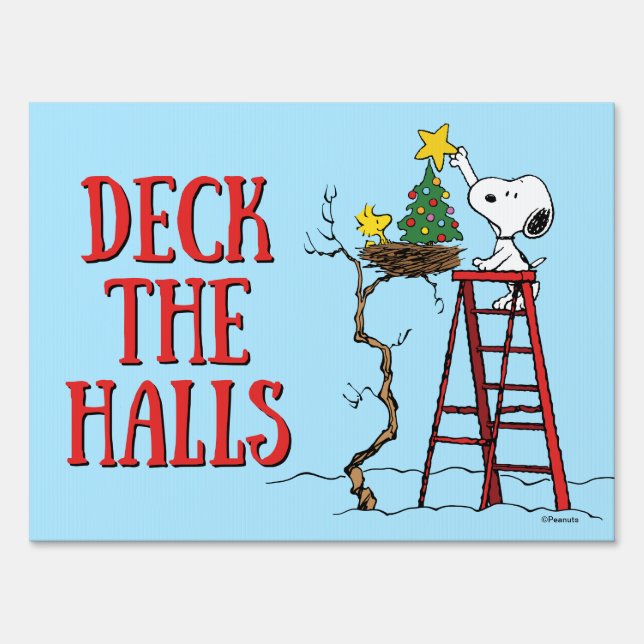 Peanuts | Snoopy & Woodstock Christmas Tree Sign (Front)