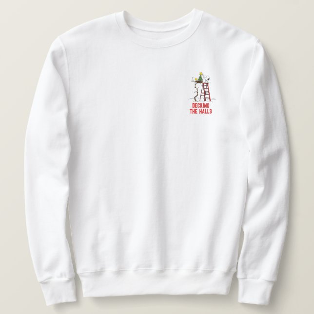 Peanuts | Snoopy & Woodstock Christmas Tree Sweatshirt (Design Front)