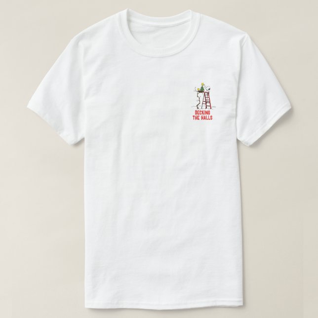 Peanuts | Snoopy & Woodstock Christmas Tree T-Shirt (Design Front)