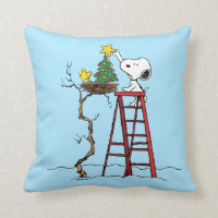 Peanuts | Snoopy & Woodstock Christmas Tree Throw Pillow