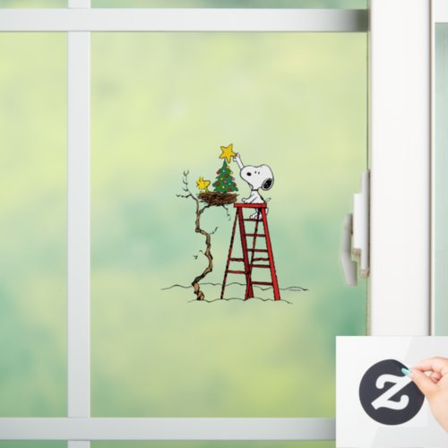 Peanuts  Snoopy  Woodstock Christmas Tree Window Cling