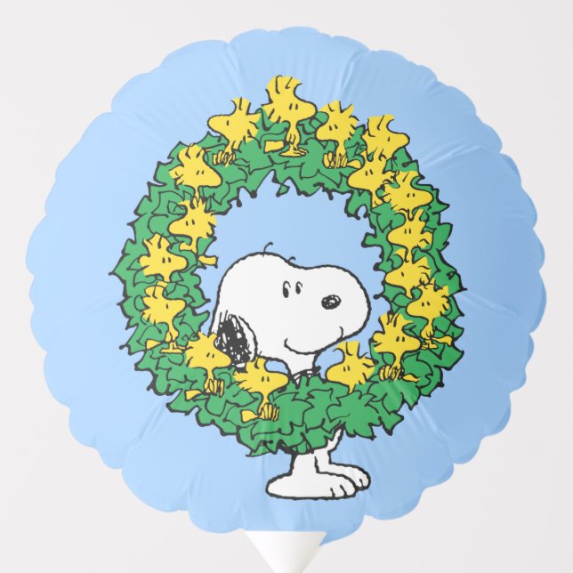 Peanuts | Snoopy & Woodstock Christmas Wreath Balloon (Front)