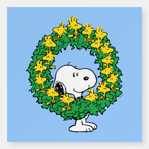 Peanuts  Snoopy  Woodstock Christmas Wreath Foam Board