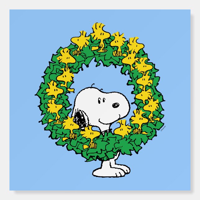 Peanuts | Snoopy & Woodstock Christmas Wreath Foam Board (Front)