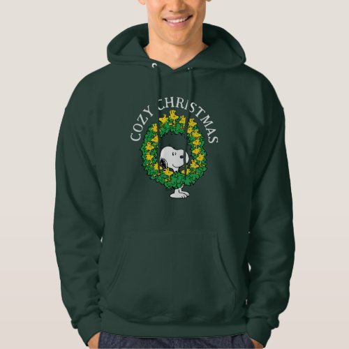 Peanuts  Snoopy  Woodstock Christmas Wreath Hoodie