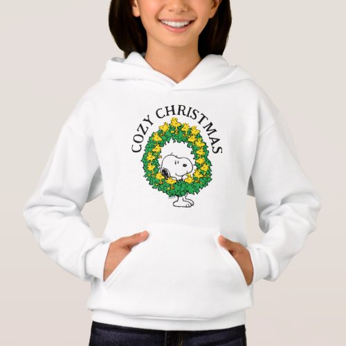 Peanuts  Snoopy  Woodstock Christmas Wreath Hoodie