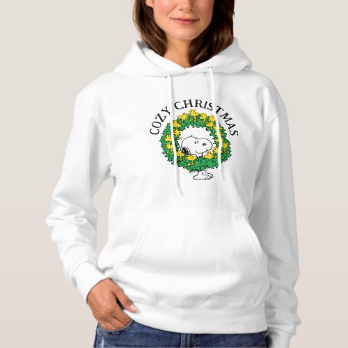 Peanuts  Snoopy  Woodstock Christmas Wreath Hoodie