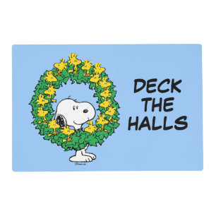 Peanuts   Snoopy & Woodstock Christmas Wreath Placemat