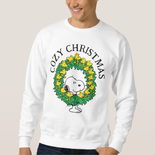 Peanuts  Snoopy  Woodstock Christmas Wreath Sweatshirt