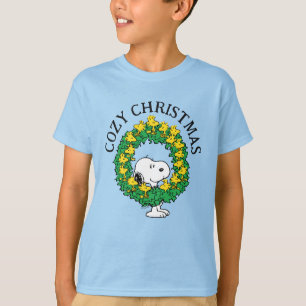 Peanuts Snoopy & Woodstock Christmas Wreath T-Shirt