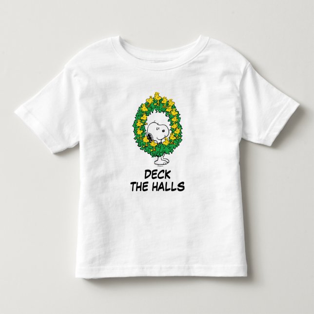 Peanuts | Snoopy & Woodstock Christmas Wreath Toddler T-shirt (Front)