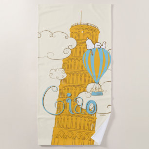 Peanuts Snoopy & Woodstock Ciao Beach Towel