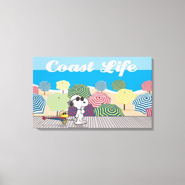 Peanuts | Snoopy & Woodstock Coast Life Canvas Print (Front)