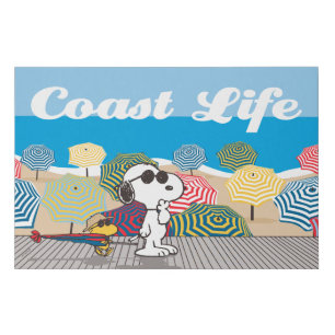 Peanuts Snoopy & Woodstock Coast Life Faux Canvas Print