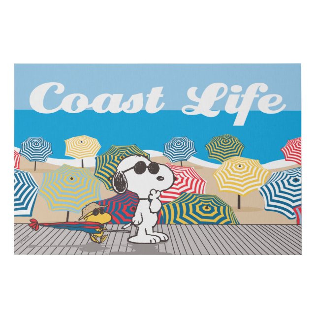 Peanuts | Snoopy & Woodstock Coast Life Faux Canvas Print (Front)