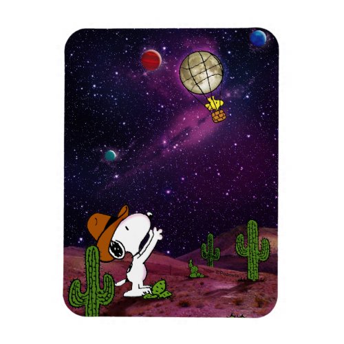 Peanuts  Snoopy  Woodstock Cowboy Basketball Magnet