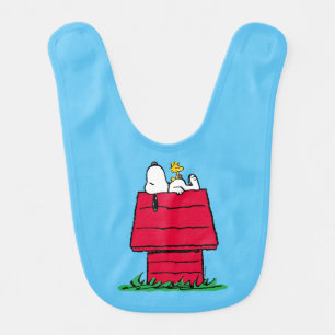 Peanuts Snoopy & Woodstock Doghouse Baby Bib