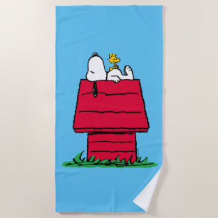 Peanuts Snoopy & Woodstock Doghouse Beach Towel