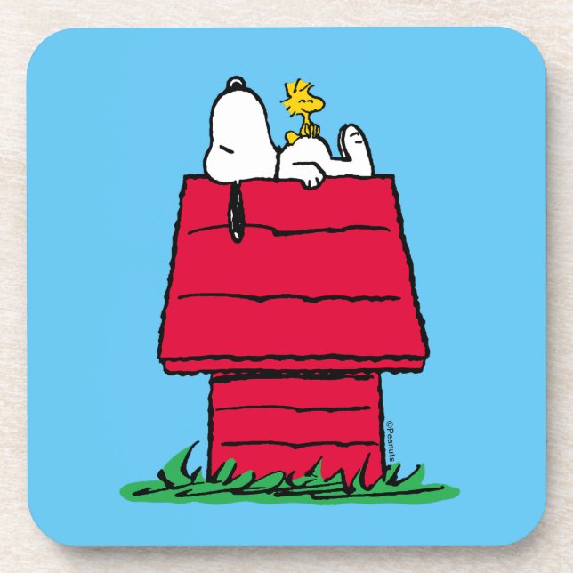 Peanuts | Snoopy & Woodstock Doghouse Beverage Coaster (Front)