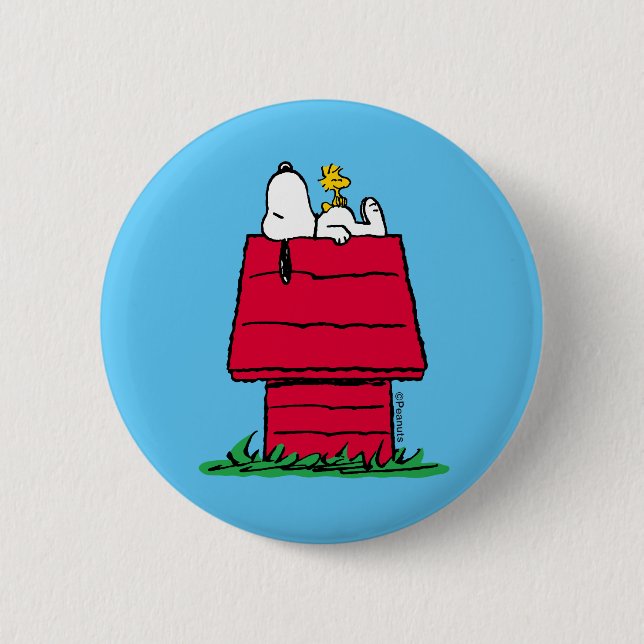 Peanuts | Snoopy & Woodstock Doghouse Button (Front)