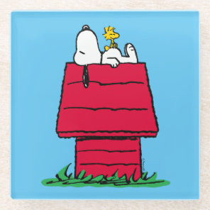 Peanuts | Snoopy & Woodstock Doghouse Glass Coaster