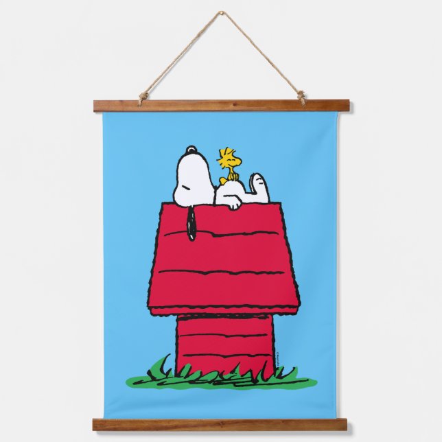 Peanuts | Snoopy & Woodstock Doghouse Hanging Tapestry (Front)
