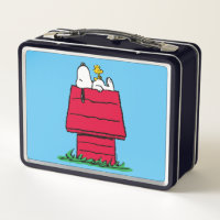 Pink Colored Peanuts Kids Tin Lunch Box - Snoopy Lucy And Friends Tin box