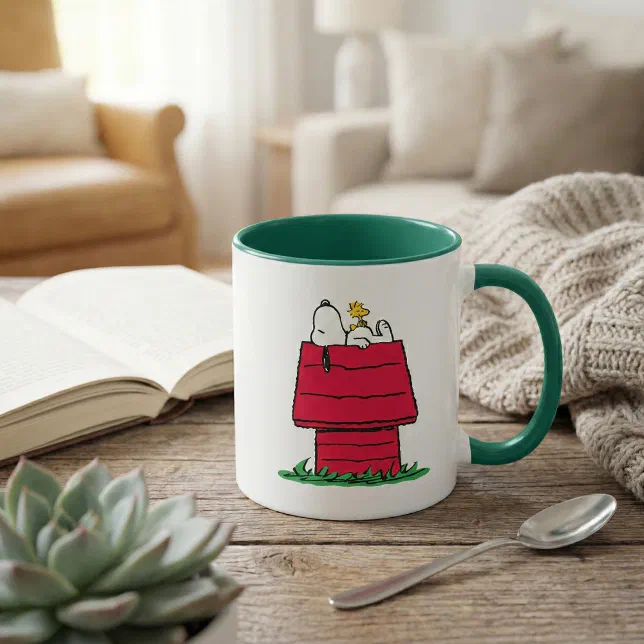Peanuts by Schulz Snoopy & Woodstock Doghouse Mug