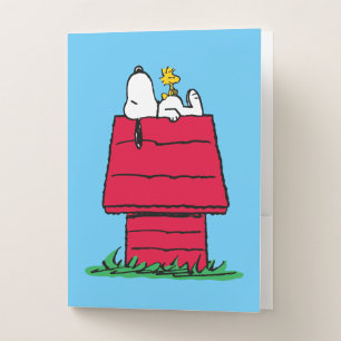 Peanuts   Snoopy & Woodstock Doghouse Pocket Folder