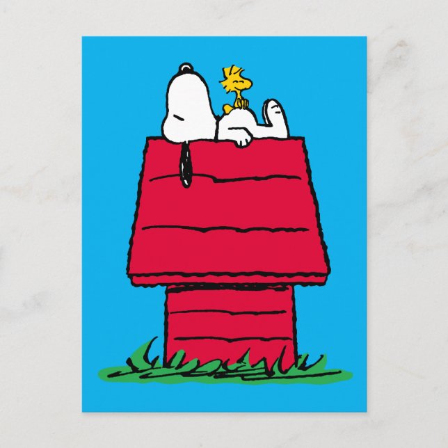 Peanuts | Snoopy & Woodstock Doghouse Postcard (Front)