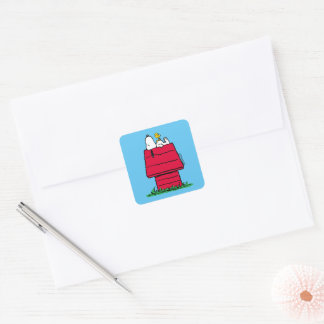 Peanuts | Snoopy & Woodstock Doghouse Square Sticker