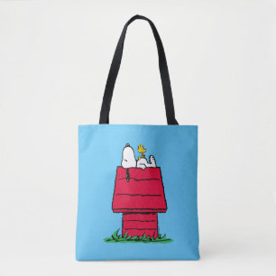 Peanuts Snoopy & Woodstock Doghouse Tote Bag