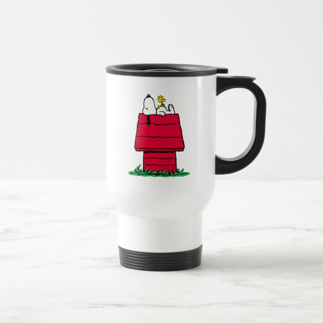 Peanuts | Snoopy & Woodstock Doghouse Travel Mug (Right)