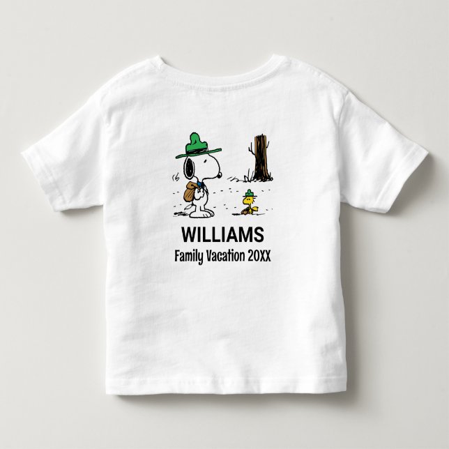 Peanuts | Snoopy & Woodstock Family Vacation Toddler T-shirt (Back)